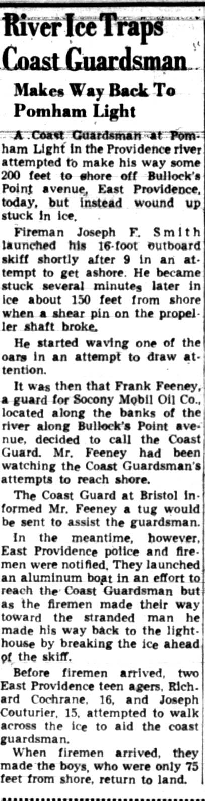 River Ice Traps Coast Guardmen